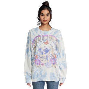 No Boundaries Juniors’ Washed Graphic Sweatshirt, Sizes XS-XXXL-Freshwater Blue